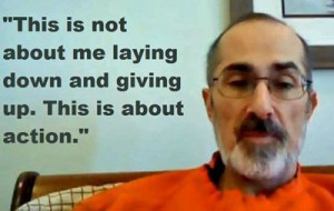 A noticeably thinner Bob Miller in the 8th day of his hunger strike to approve Ampligen urges patients to act 