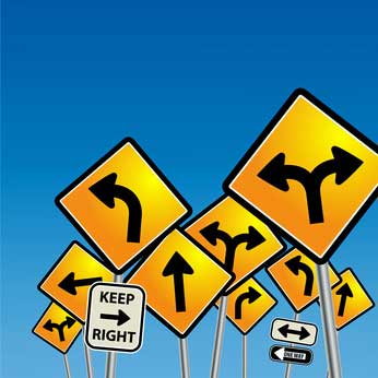 signs pointing different directions