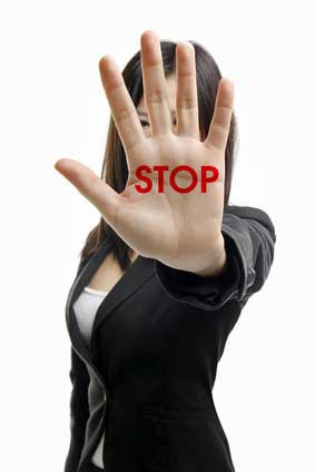 women stating stop