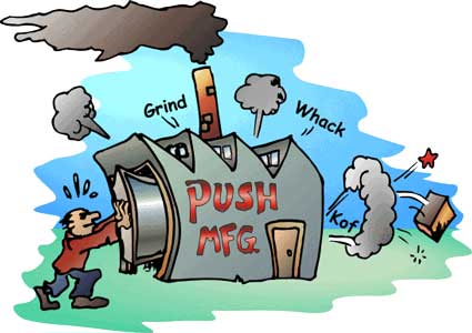 cartoon of a push