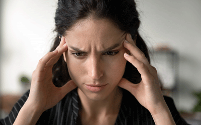 woman concentrating